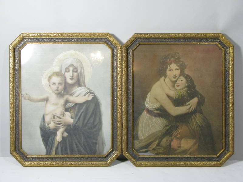 Appraisal: Two Vintage Prints in matching frames the first the Madonna