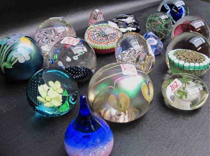 Appraisal: COLLECTION OF SIXTEEN GLASS PAPERWEIGHTS variety shapes designs and makers