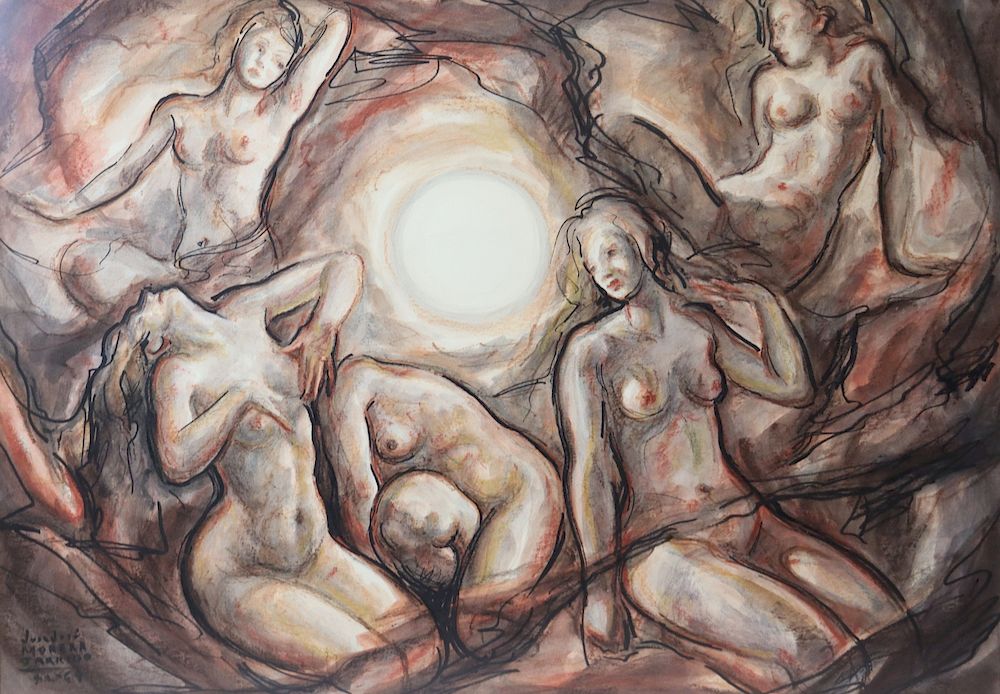 Appraisal: Morera Garrido Signed And Dated Watercolor Nudes From a Westchester