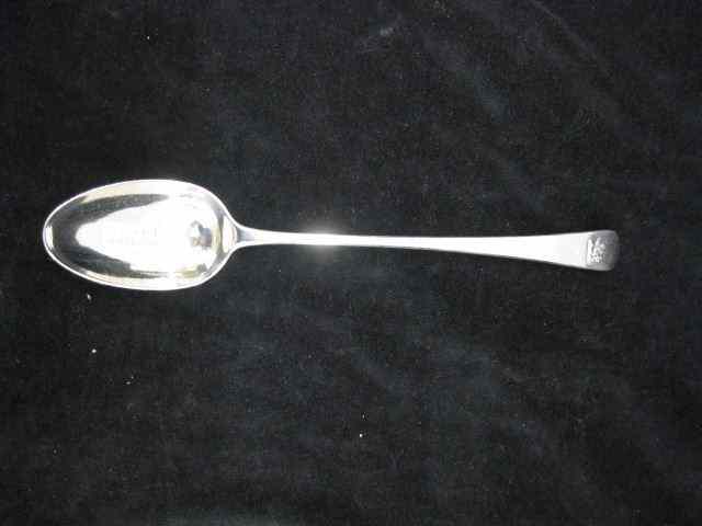 Appraisal: Georgian English Sterling Stuffing Spoon '' long winged lion crest