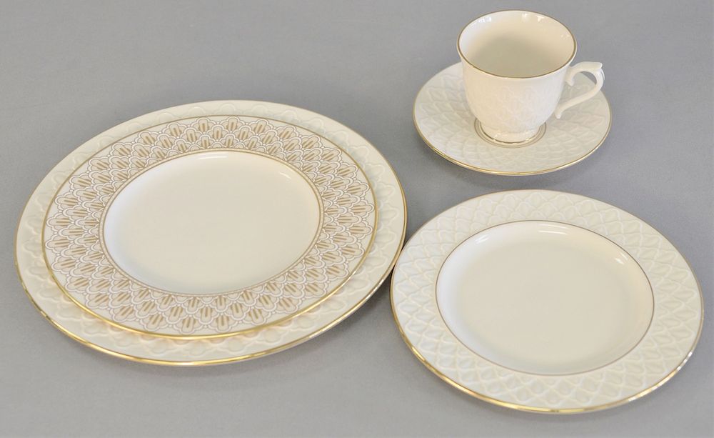 Appraisal: Lenox Jacquard set of china dinnerware setting for fourteen plus