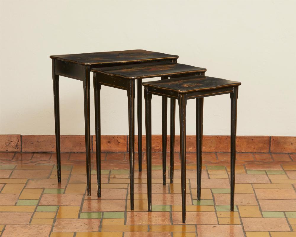 Appraisal: A set of Japanese-style nesting tables th Century Comprising three