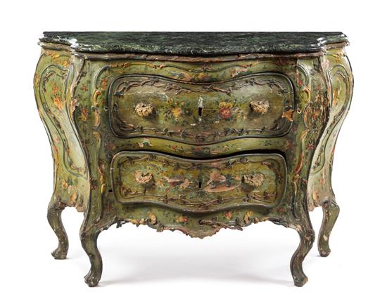 Appraisal: Sale Lot A Venetian Painted Commode th century the marble