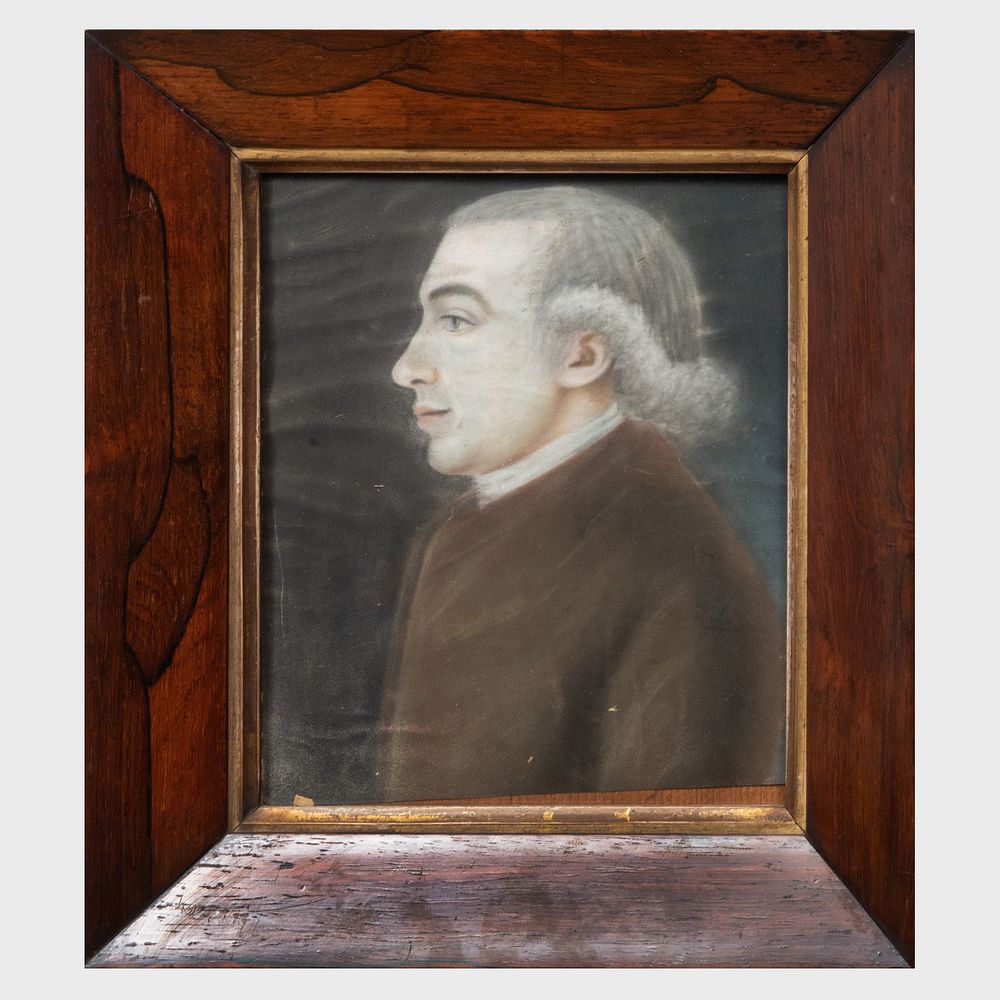 Appraisal: English School Portrait of a Man in Profile and Portrait