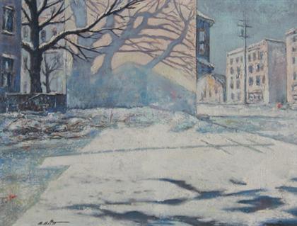 Appraisal: BENJAMIN BRITT american b WINTER IN THE CITY Signed bottom