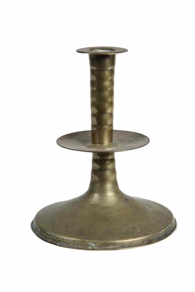 Appraisal: TH C BRASS CANDLESTICK - Brass Trumpet Form Altar Candlestick