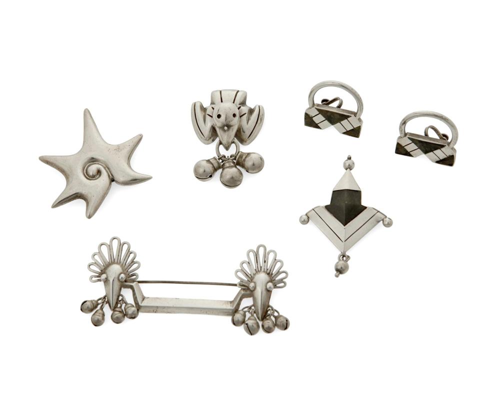 Appraisal: A group of William Spratling sterling silver jewelry William Spratling