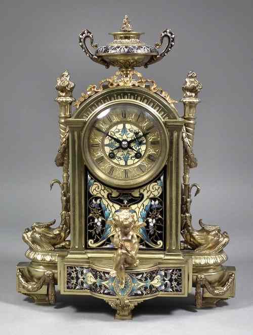 Appraisal: A late th Century French gilt brass and champleve enamel