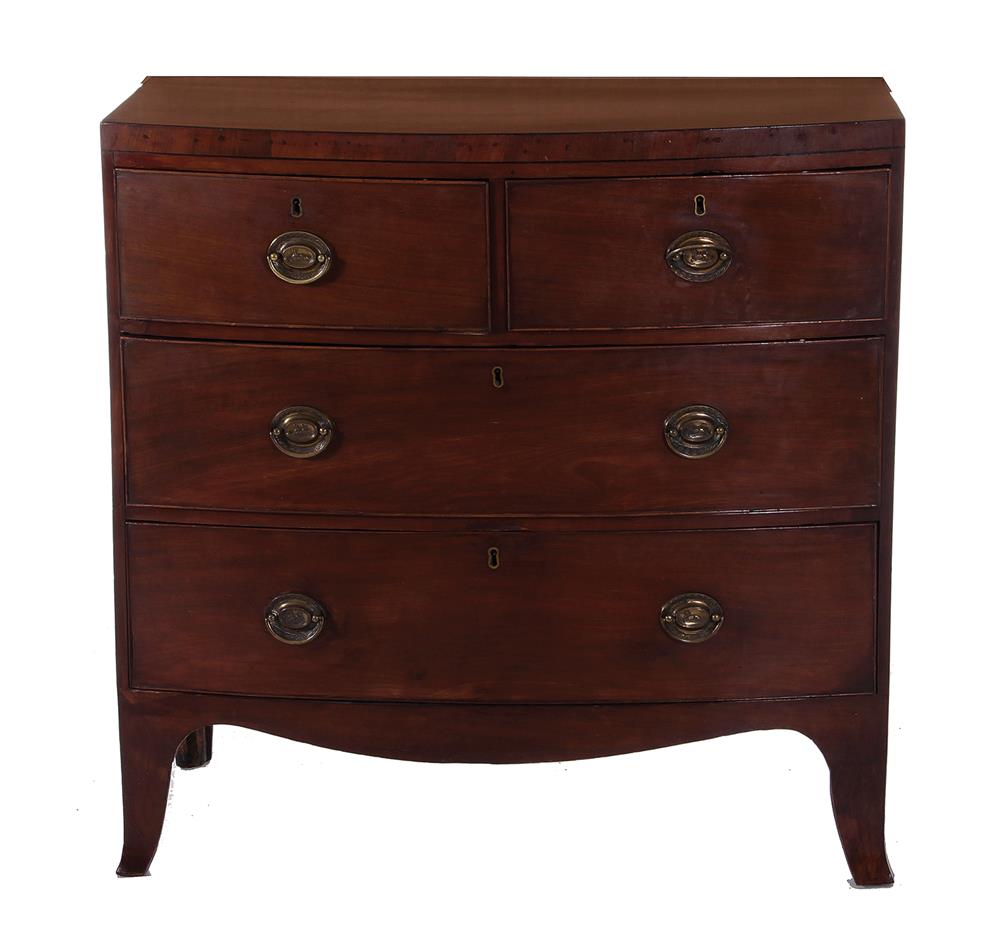 Appraisal: Small English mahogany bowfront chest of drawers last half th