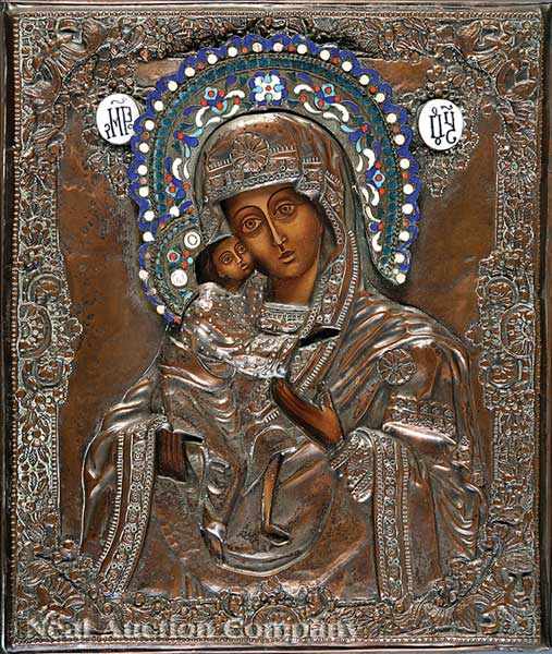 Appraisal: A Russian Orthodox Icon of the Madonna and Child th