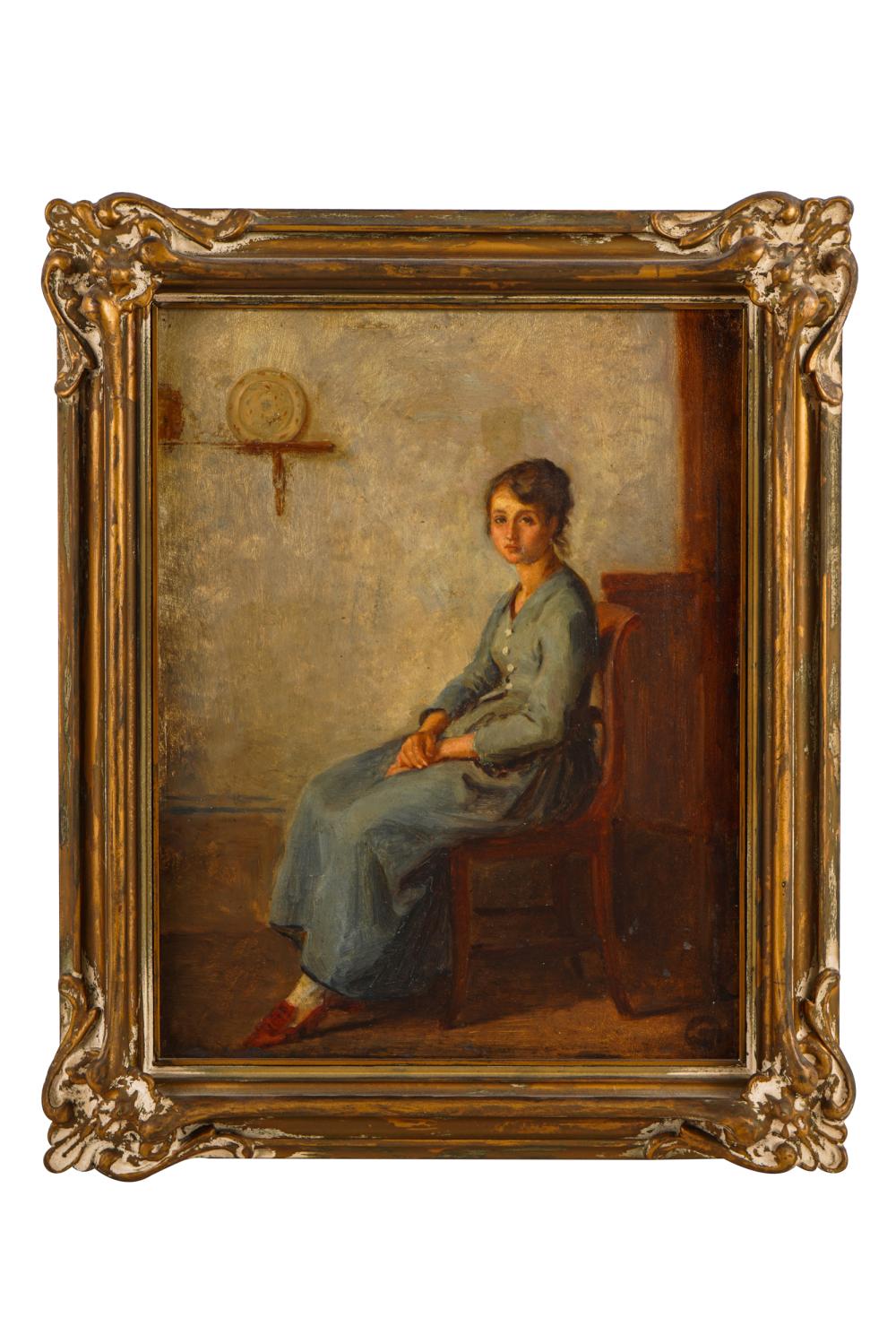 Appraisal: ATTRIBUTED TO PIERRE EDOUARD FRERE - FRENCH NURSE oil on