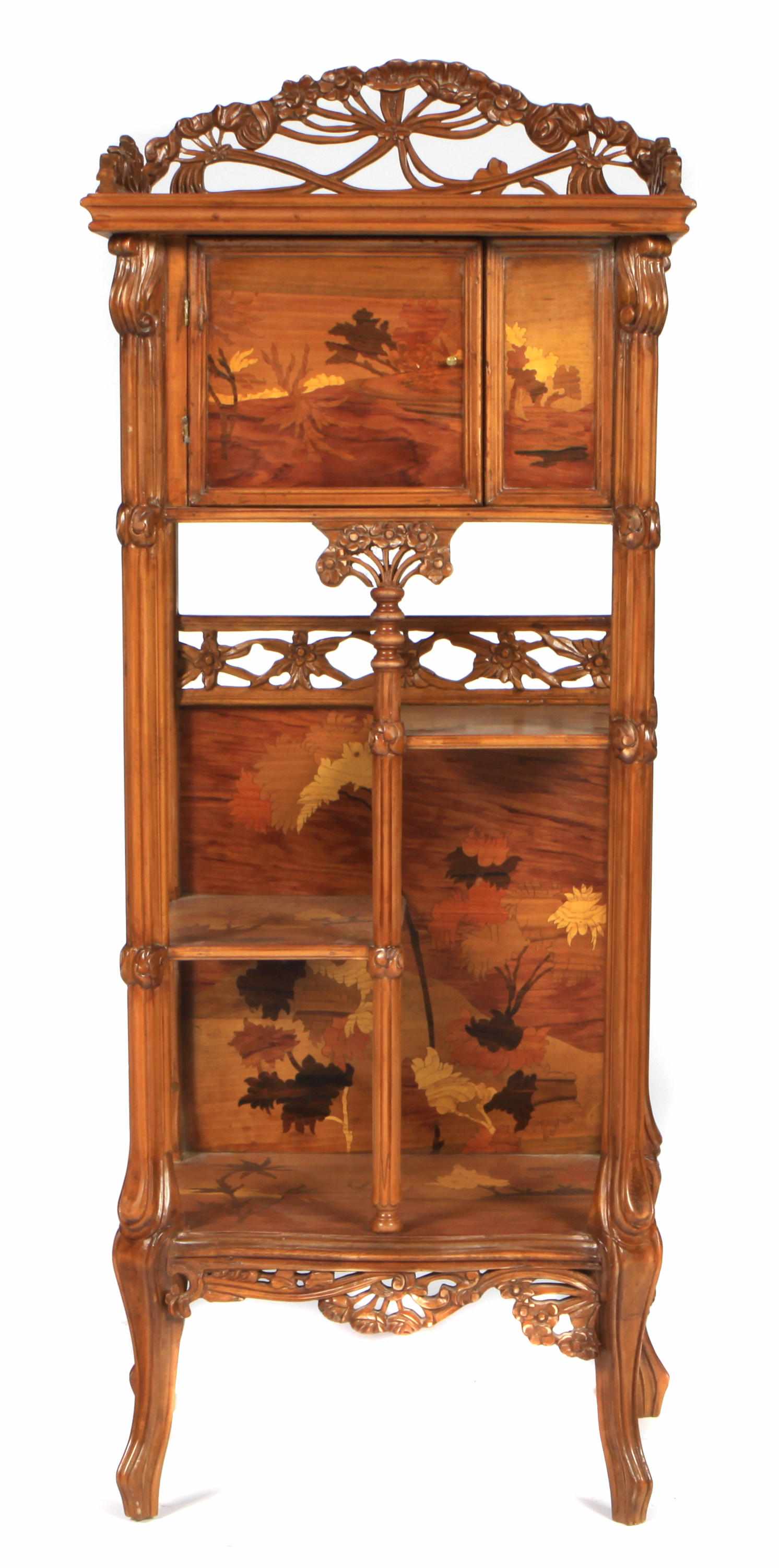 Appraisal: Property of various owners An Art Nouveau style inlaid cabinet