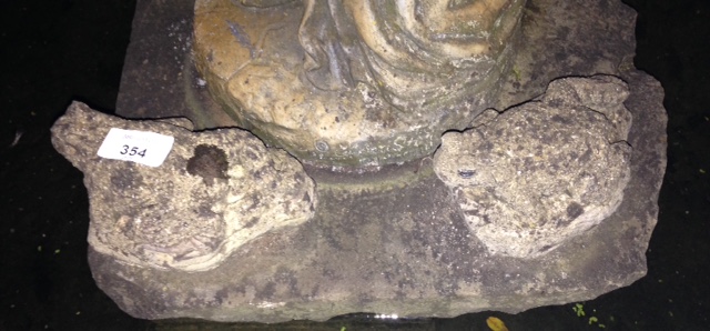 Appraisal: Two reconstituted stone toad garden figures