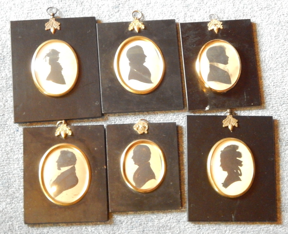 Appraisal: Six portrait silhouettes including three Regency examples