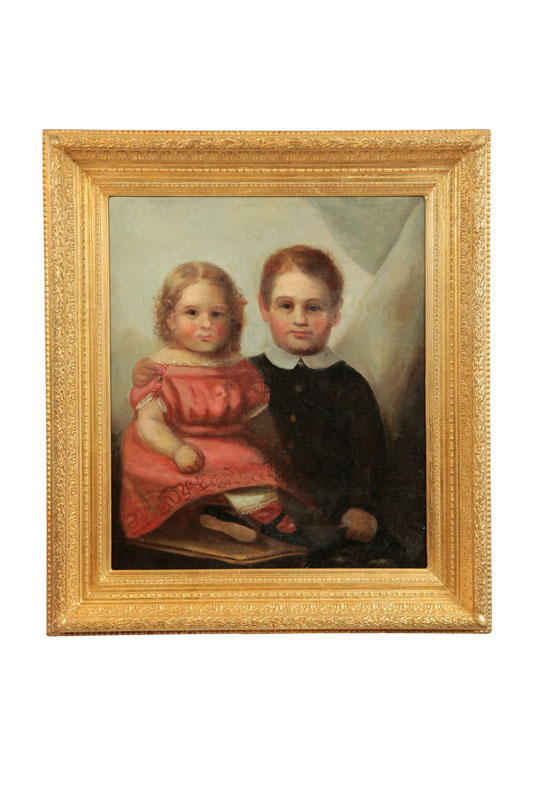 Appraisal: DOUBLE PORTRAITS AMERICAN SCHOOL ND HALF- TH CENTURY Oil on