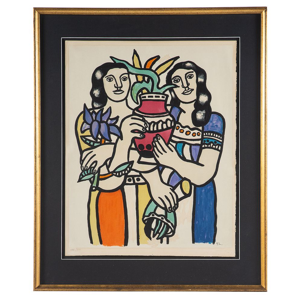 Appraisal: Fernand Leger Two Women Holding a Vase litho French -