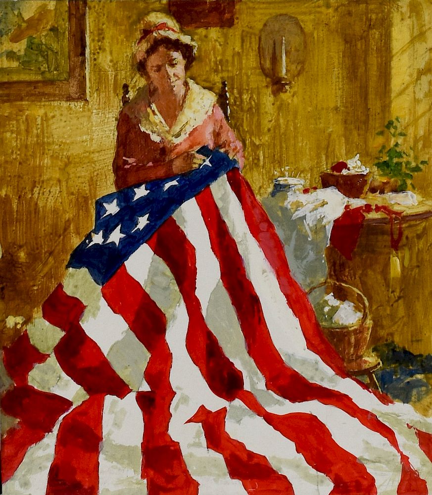 Appraisal: Sonya Terpening Betsy Ross Gouache Sonya Terpening b Gouache on