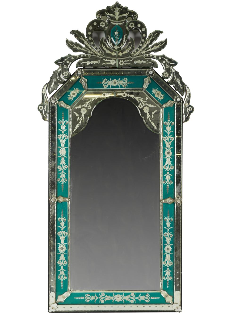 Appraisal: VENETIAN GLASS WALL MIRROR th century x inches Condition