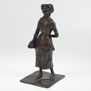 Appraisal: After Edgar Degas L'ecoliere bronze with brown patina inscribed Degas