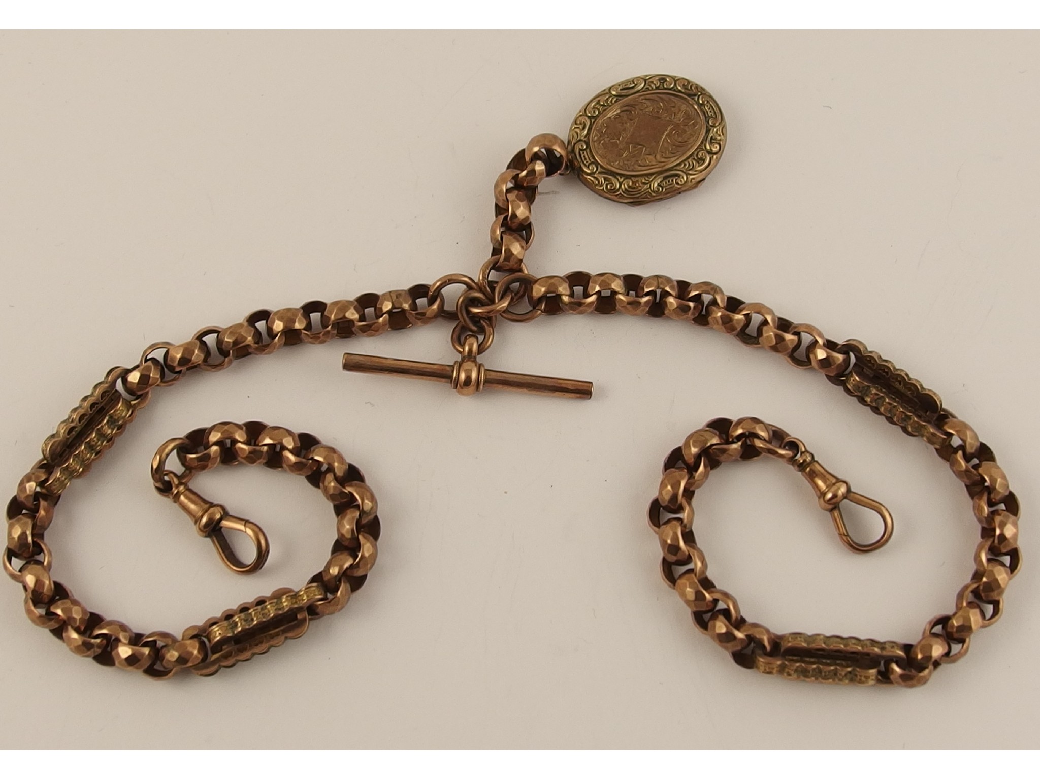 Appraisal: A decorative Victorian Albert chain stamped c to the 'T'