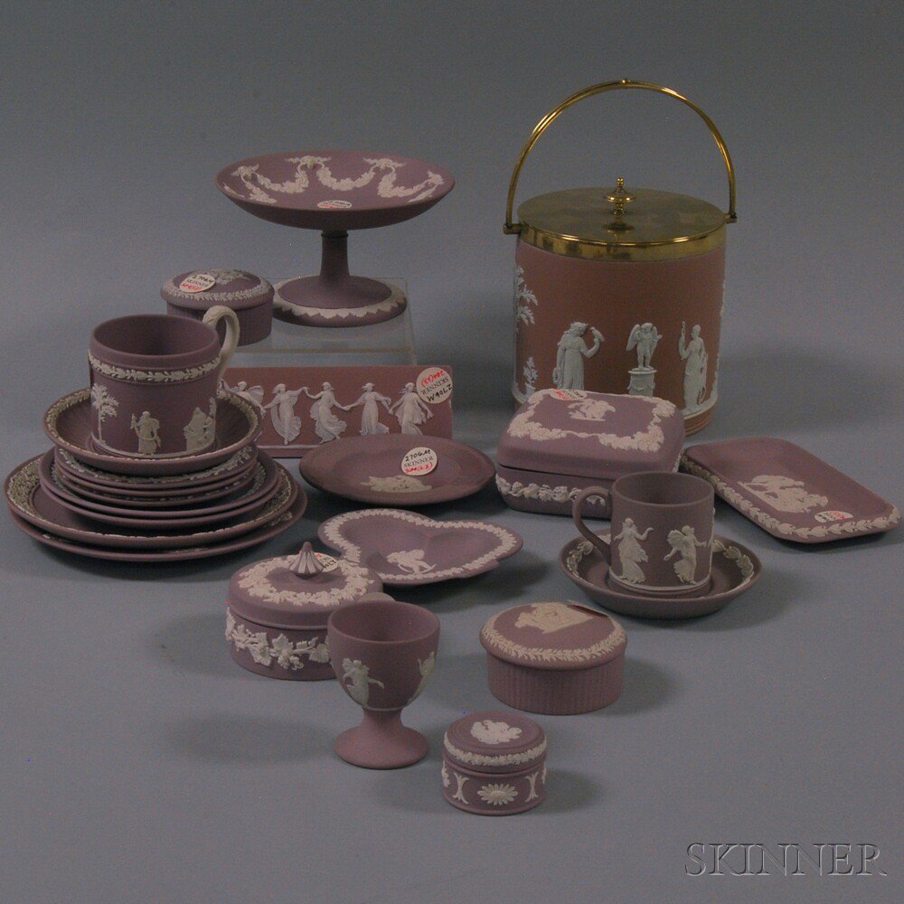 Appraisal: Twenty-three Modern Wedgwood Lilac Jasper Items th century including a