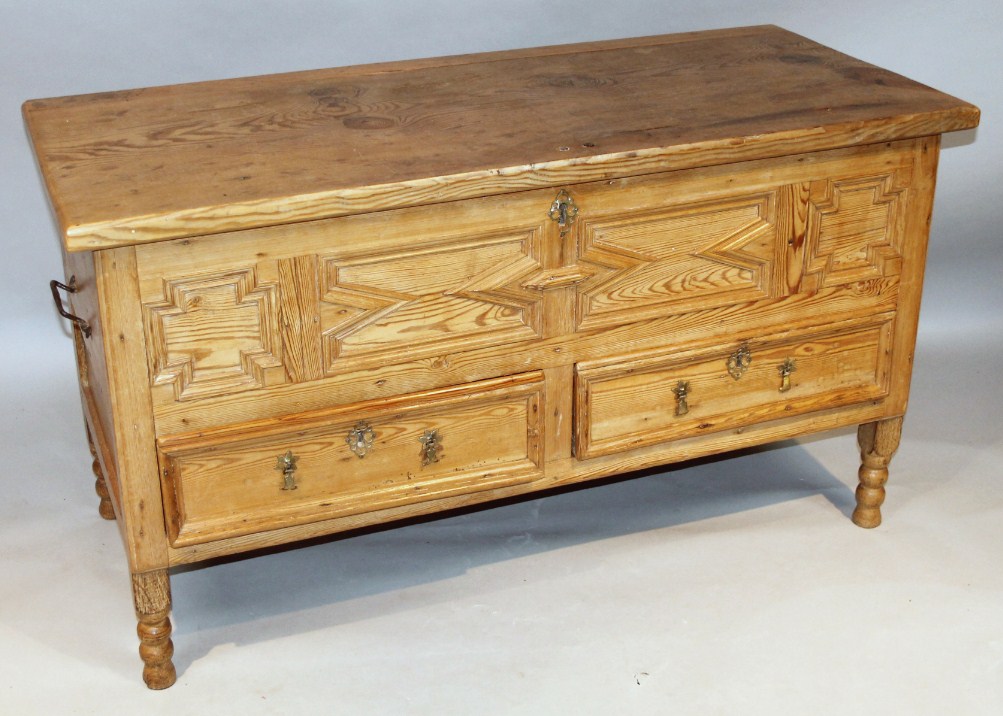 Appraisal: A stripped and lightly polished pine side cabinet the rectangular