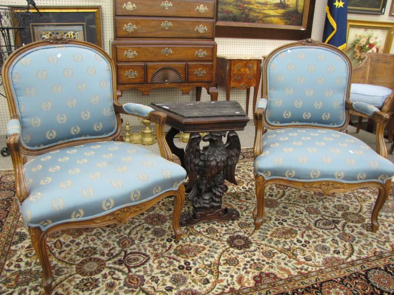 Appraisal: Pair of French Style Open Arm Chairs