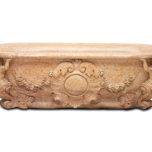 Appraisal: An Italian Carved Rouge Marble Bath Tub th Century carved