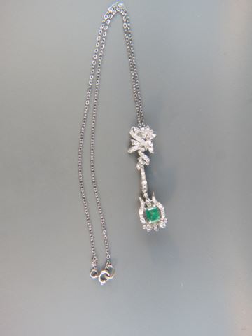 Appraisal: Emerald and Diamond Pendant carat emerald cut gem and round