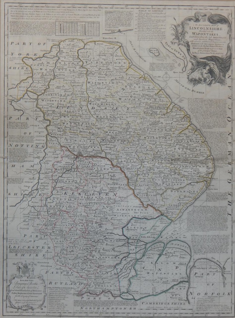 Appraisal: After Bowen Lincolnshire divided into Wapontakes cm x cm