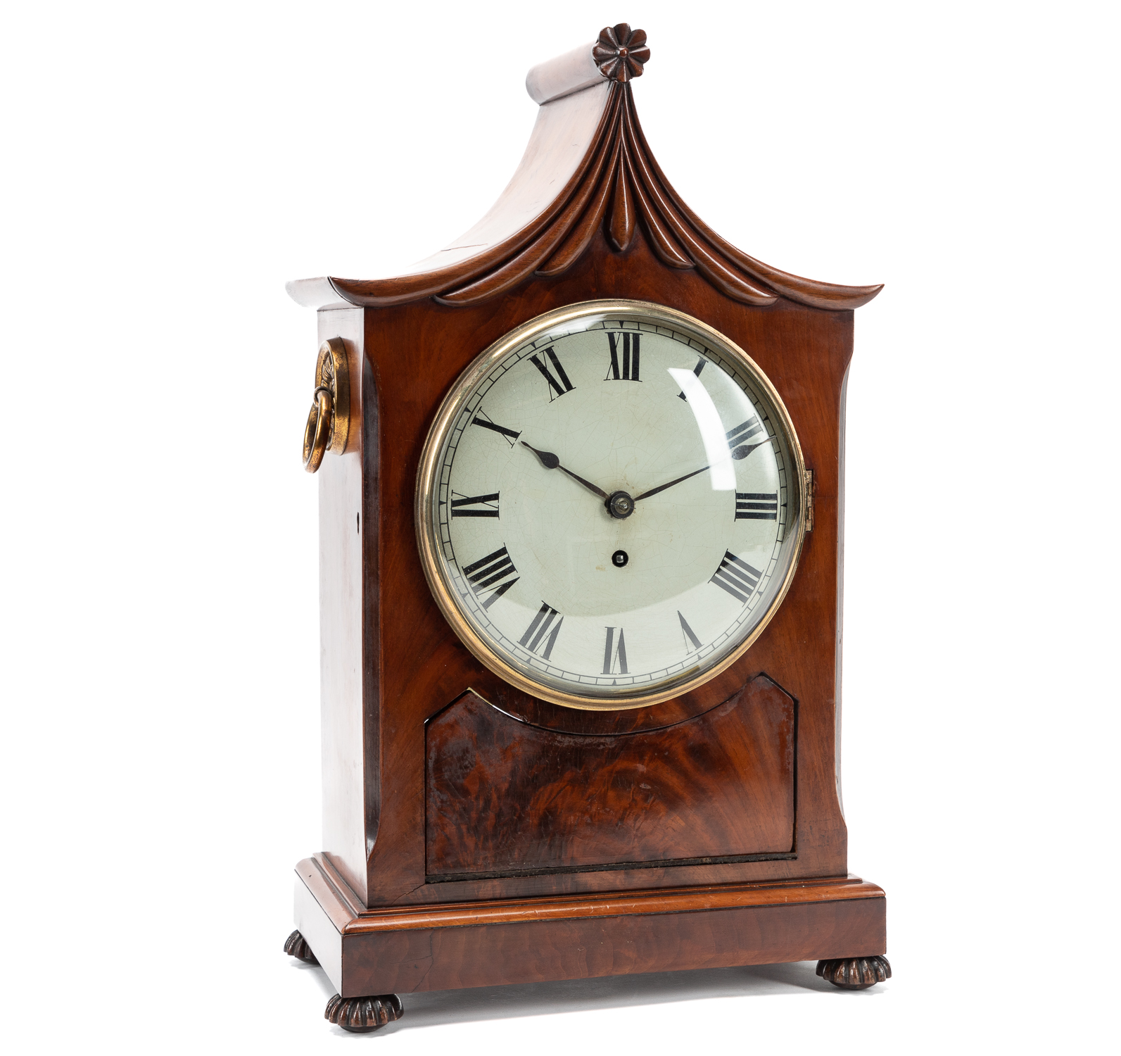 Appraisal: TH C GEORGE III MAHOGANY BRACKET CLOCK J Stevenson English