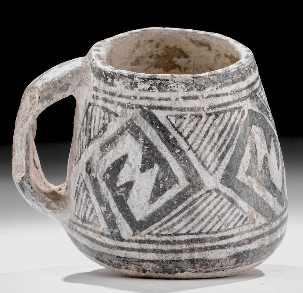 Appraisal: Miniature Anasazi Mesa Verde Black and White Mug Native American