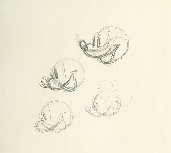 Appraisal: Two Walt Disney rough drawings from Alpine Climbers graphite on