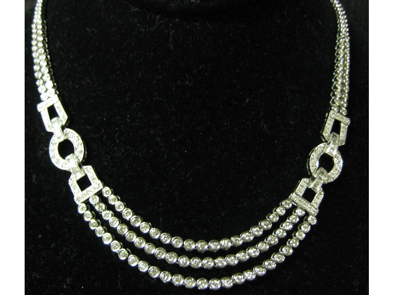 Appraisal: DIAMOND NECKLACE k white gold necklace in a graceful swag