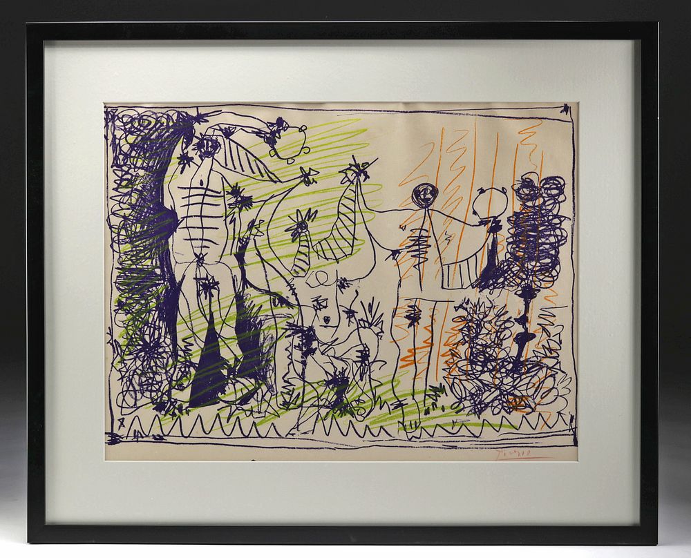 Appraisal: Signed Framed Picasso Lithograph Peintures - Pablo Picasso Spanish French