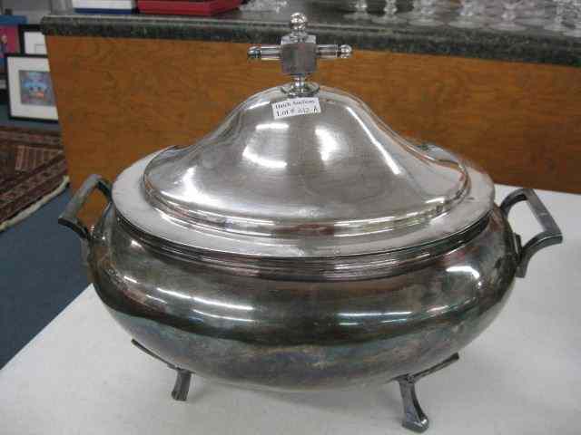 Appraisal: Meriden Victorian Silverplate Soup Tureen oval '' x '' footed