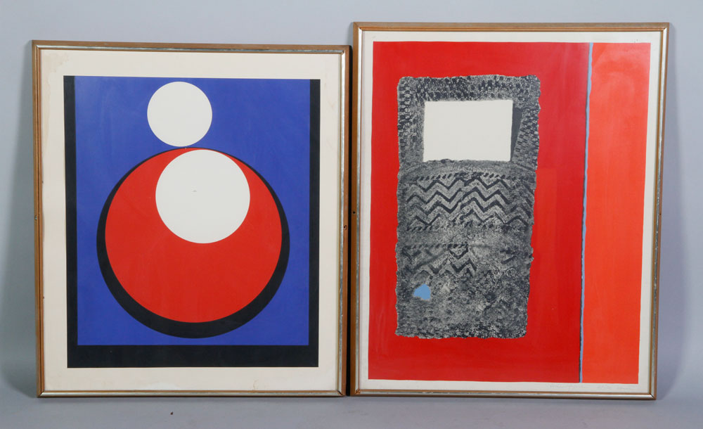 Appraisal: - Two Modern Prints Two modern prints one of abstract