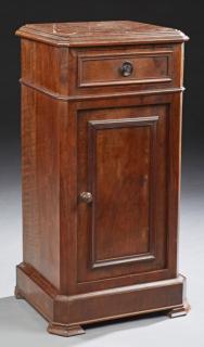 Appraisal: French Louis Philippe Style Carved Walnut Marble T French Louis