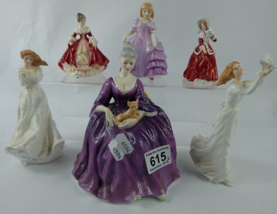 Appraisal: Royal Doulton figures Charlotte HN seconds Rose HN Thinking of