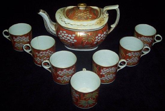 Appraisal: A th Century part tea and coffee set decorated flowers