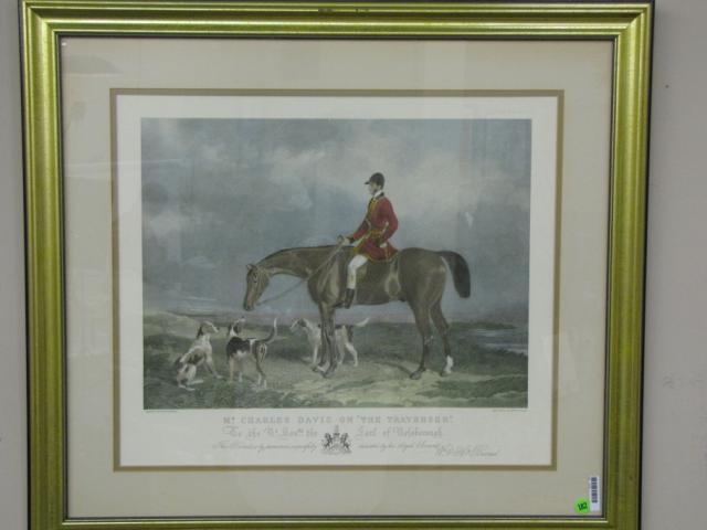 Appraisal: Hunt scene lithograph entitled ''Mr Chas Davis on The Traverser''