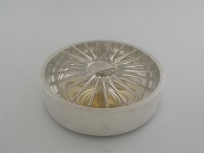 Appraisal: A modern squat circular rosebowl with plain vertical sides and