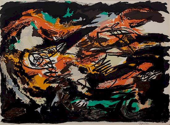 Appraisal: Karel Appel Dutch - Untitled Abstract Karel Appel Dutch -