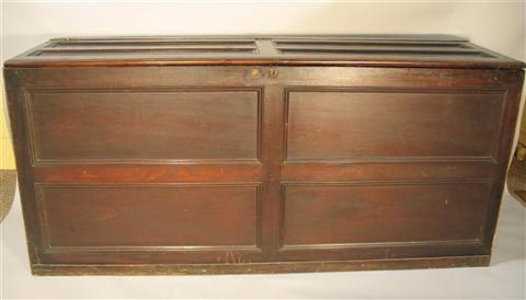 Appraisal: EUROPEAN LARGE HINGED TOP PANELED CHEST The front and sides