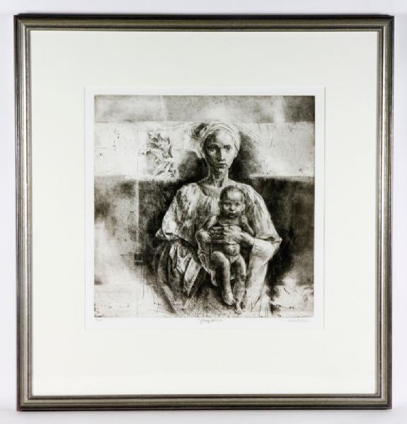 Appraisal: A - Mother and Child Lithograph Young Mother at Center