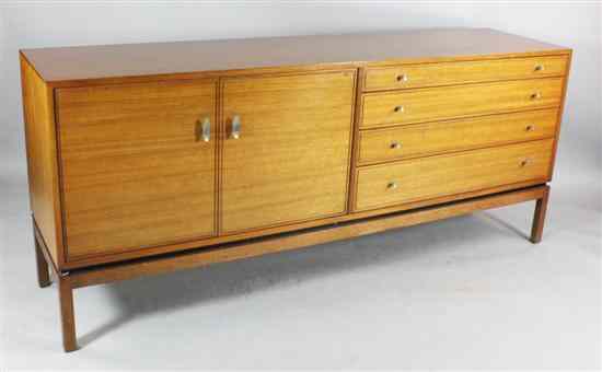 Appraisal: A 's teak sideboard possibly Maple Co with four drawers