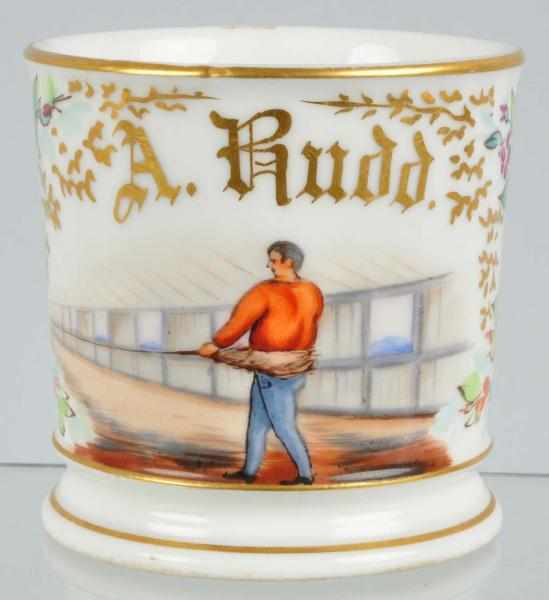 Appraisal: Rope Puller Rope Walker Shaving Mug Description Extremely unique mug