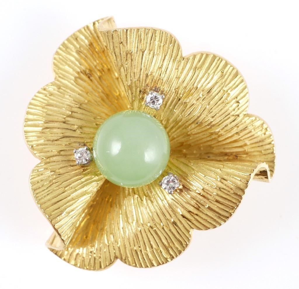 Appraisal: Art Nouveau K yellow gold brooch in the form of