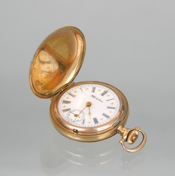 Appraisal: A Tri-Color Hampden Pocket Watch with Molly Stark Movement Canton