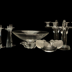 Appraisal: A Group of Glass Table Articles th Century Comprising A